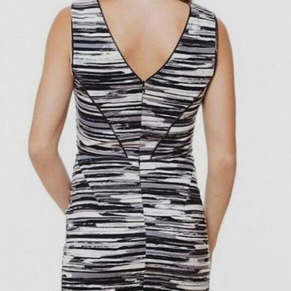 TART Fitted Mini Dress Sz S Black/White/Gray Stripes Abstract Animal Print. EUC - Picture 6 of 11